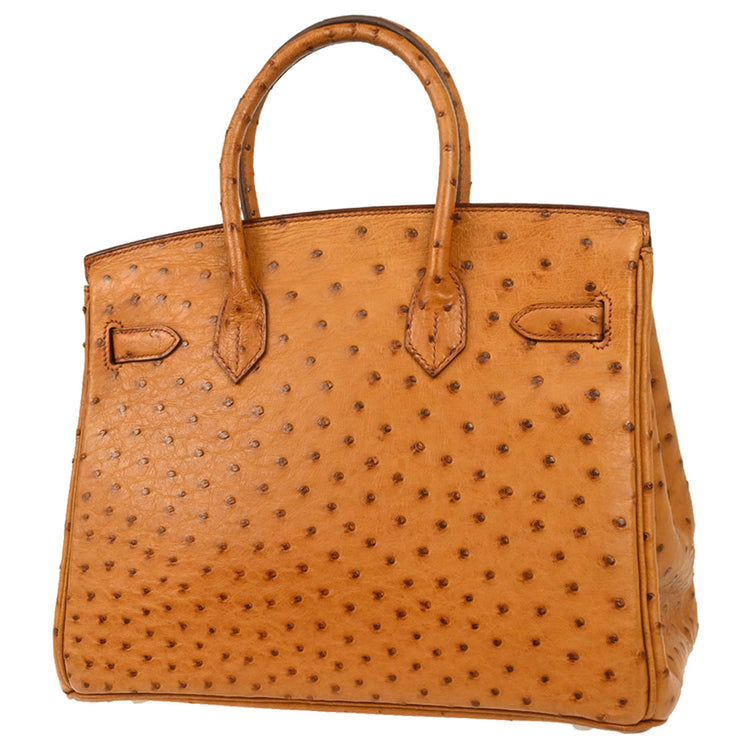 Hermes * 2008 Chestnut Ostrich Birkin 30 Handbag