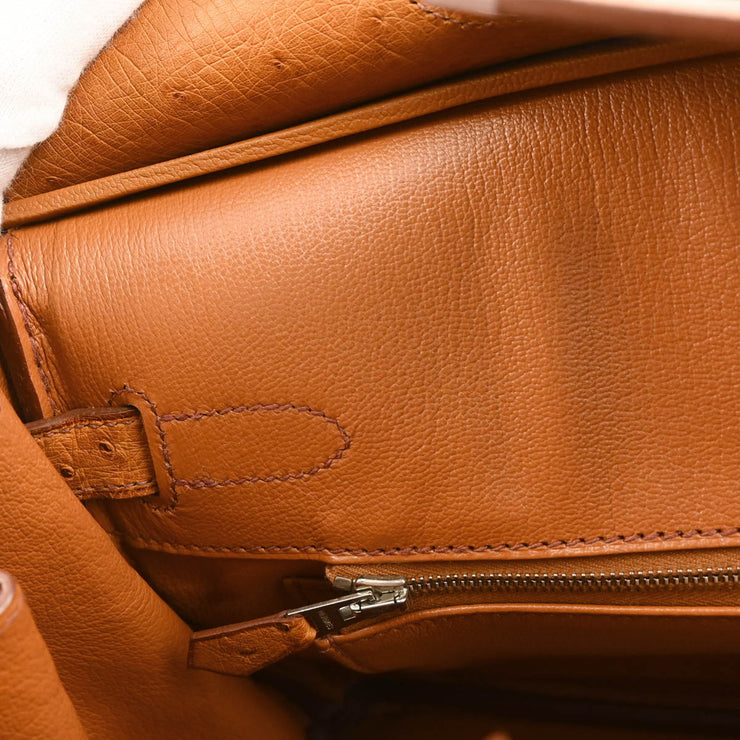 Hermes * 2008 Chestnut Ostrich Birkin 30 Handbag