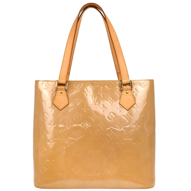 Louis Vuitton 2005 Beige Monogram Vernis Houston Tote Handbag M91340