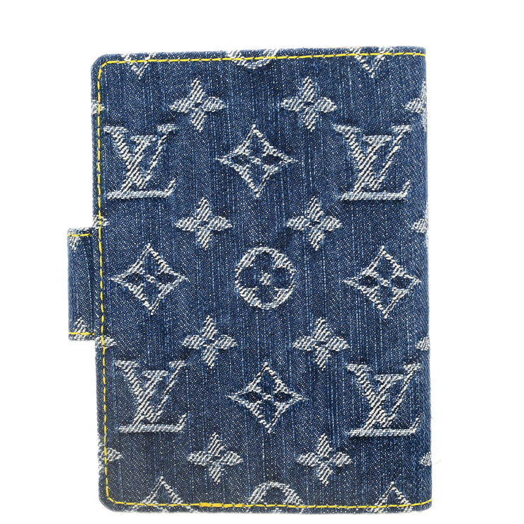 Louis Vuitton 2007 Monogram Denim Agenda PM Notebook Cover R20010 Small Good