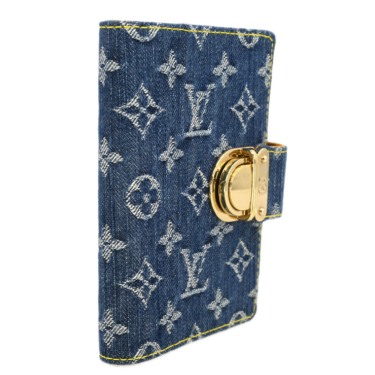 Louis Vuitton 2007 Monogram Denim Agenda PM Notebook Cover R20010 Small Good