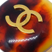 Chanel Brown Button Earrings Clip-On 97P