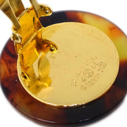 Chanel Brown Button Earrings Clip-On 97P