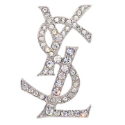 Yves Saint Laurent Brooch Pin Rhinestone Silver