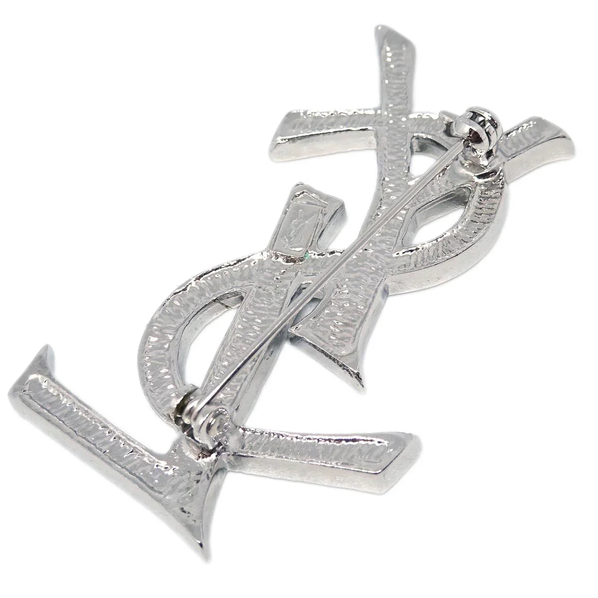 Yves Saint Laurent Brooch Pin Rhinestone Silver