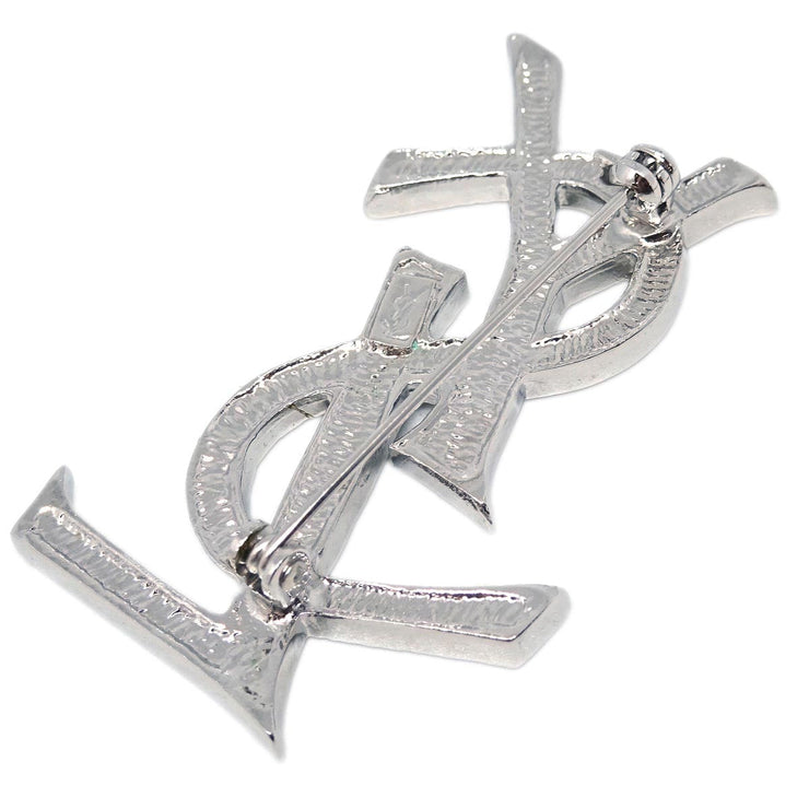 Yves Saint Laurent Brooch Pin Rhinestone Silver