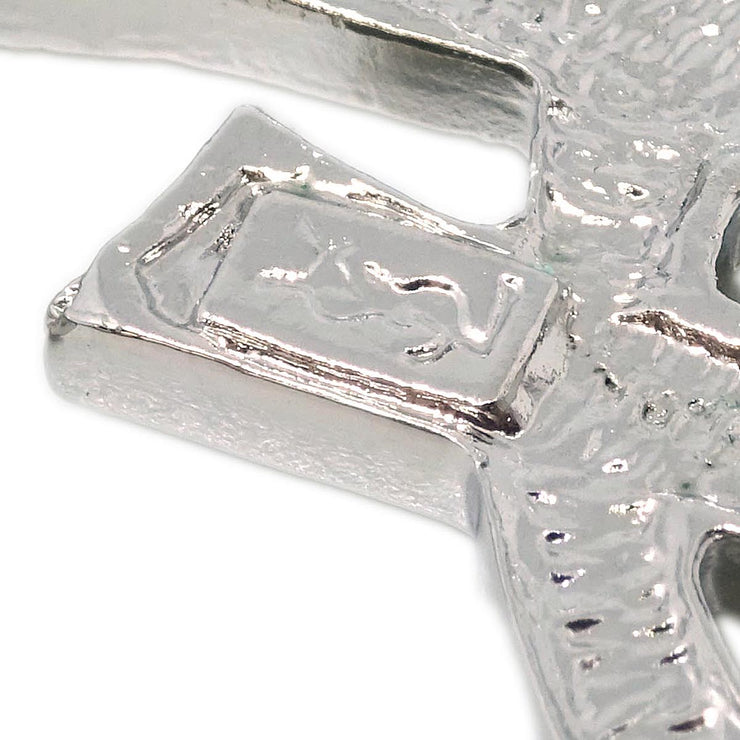Yves Saint Laurent Brooch Pin Rhinestone Silver