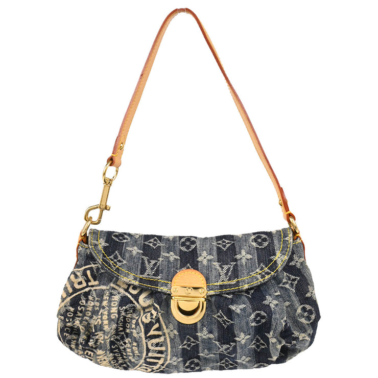 Louis Vuitton Blue Monogram Denim Mini Pleaty Raye Handbag M95333