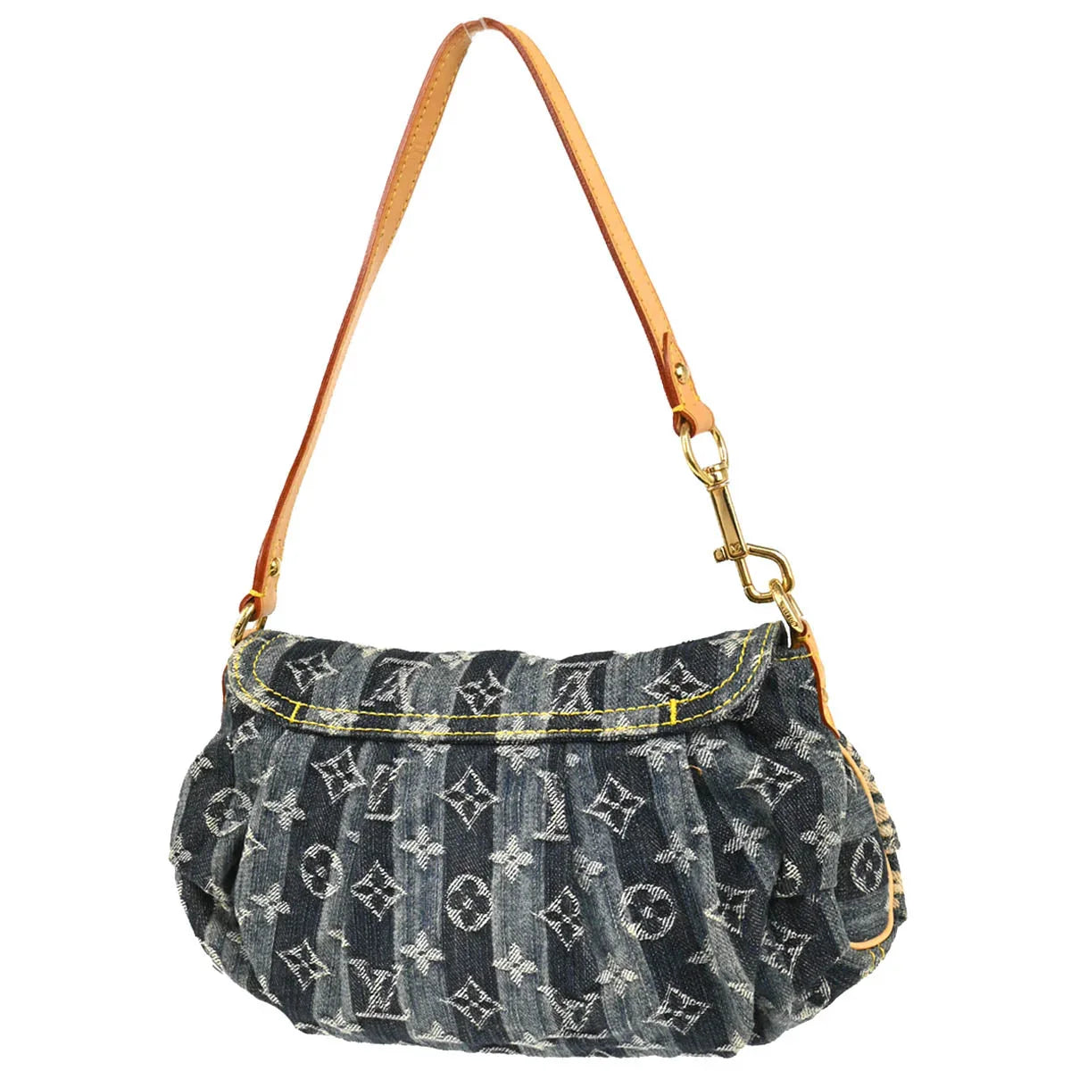 Louis Vuitton 2006 Blue Monogram Denim Mini Pleaty Raye Handbag M95333