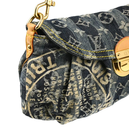 Louis Vuitton 2006 Blue Monogram Denim Mini Pleaty Raye Handbag M95333