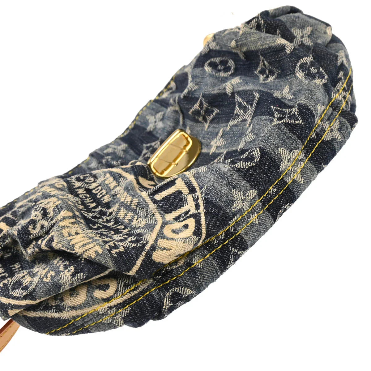 Louis Vuitton 2006 Blue Monogram Denim Mini Pleaty Raye Handbag M95333