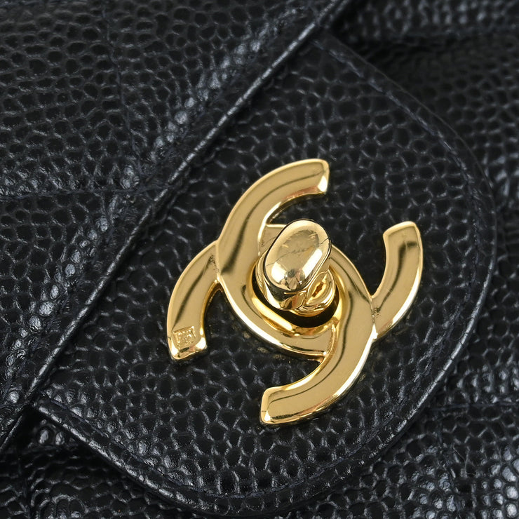 Chanel Black Caviar Medium Classic Double Flap Shoulder Bag