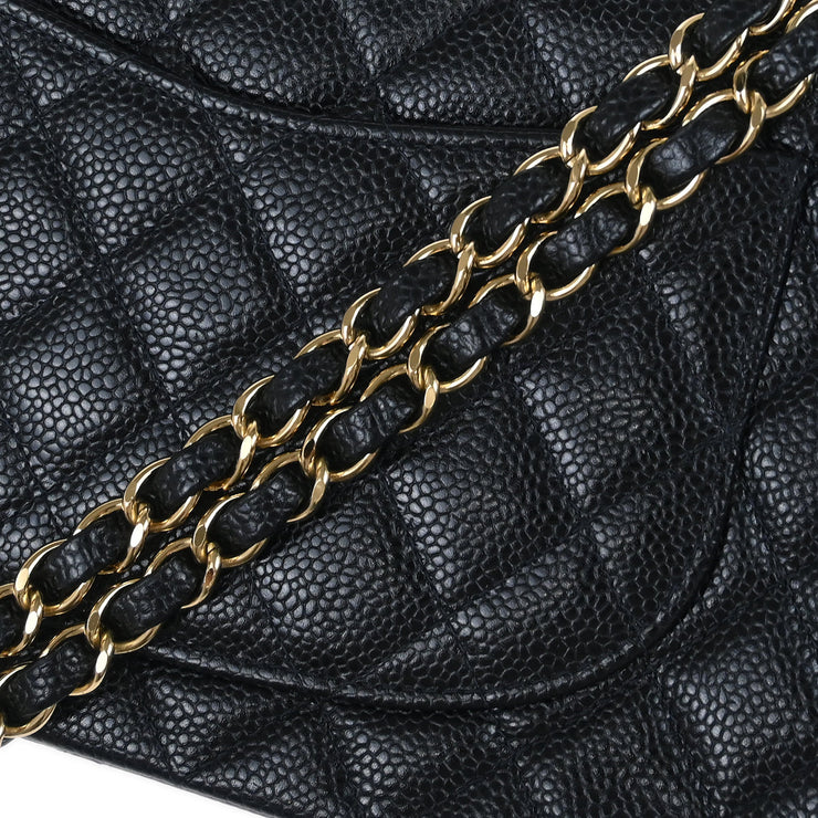 Chanel Black Caviar Medium Classic Double Flap Shoulder Bag