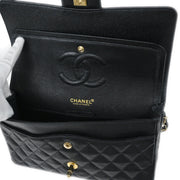 Chanel Black Caviar Medium Classic Double Flap Shoulder Bag