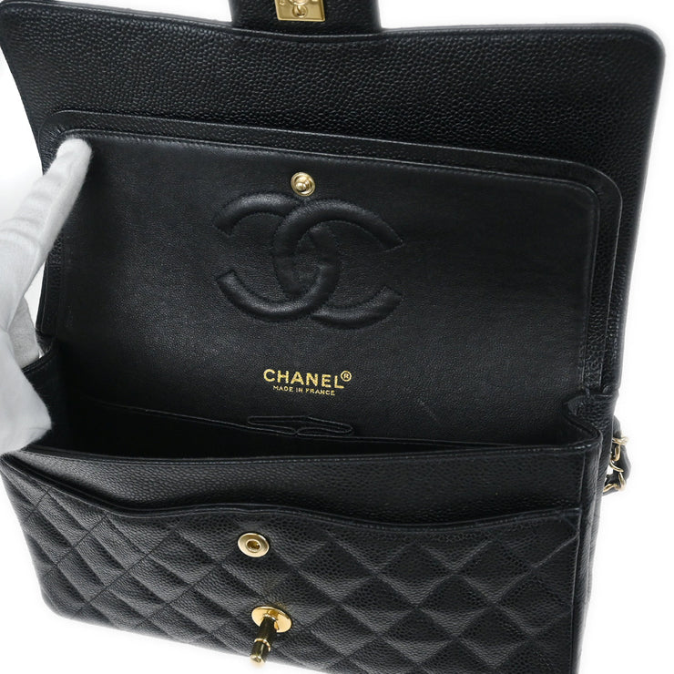 Chanel Black Caviar Medium Classic Double Flap Shoulder Bag