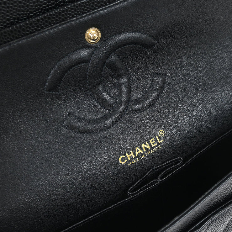 Chanel Black Caviar Medium Classic Double Flap Shoulder Bag