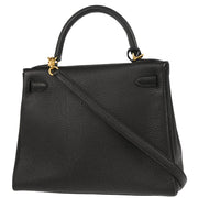 Hermes Black Togo Kelly 28 Retourne 2way Shoulder Handbag