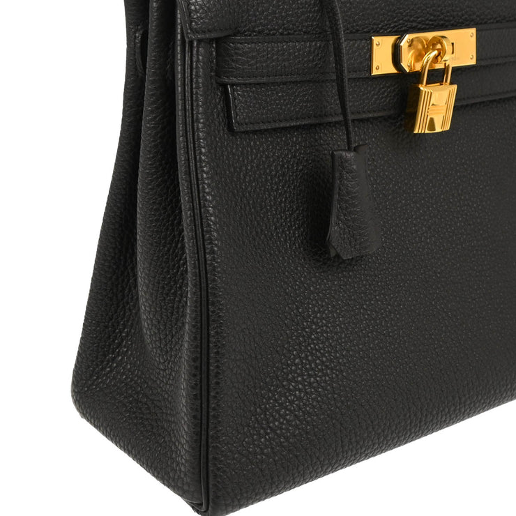 Hermes Black Togo Kelly 28 Retourne 2way Shoulder Handbag