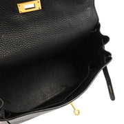 Hermes Black Togo Kelly 28 Retourne 2way Shoulder Handbag