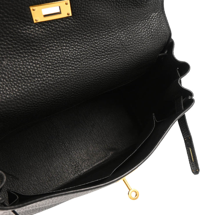 Hermes Black Togo Kelly 28 Retourne 2way Shoulder Handbag