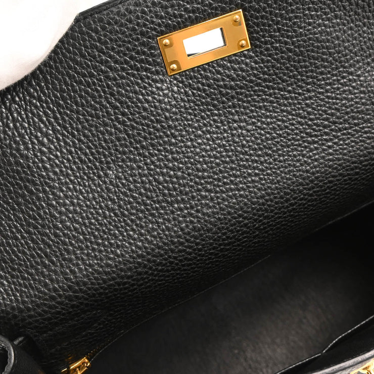Hermes Black Togo Kelly 28 Retourne 2way Shoulder Handbag