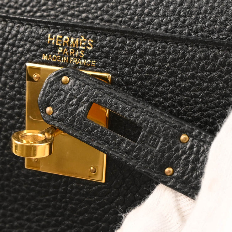 Hermes Black Togo Kelly 28 Retourne 2way Shoulder Handbag