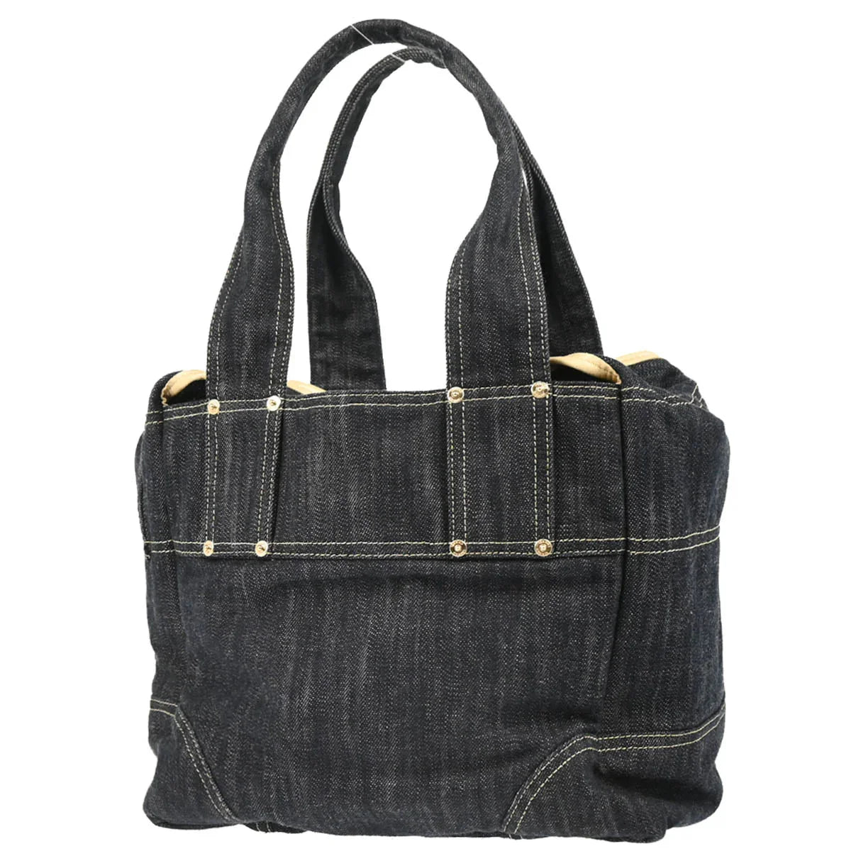Chanel 2005-2006 Navy Sparkling Denim Tote Handbag