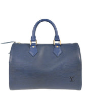 Louis Vuitton Blue Epi Speedy 25 Handbag M5923G