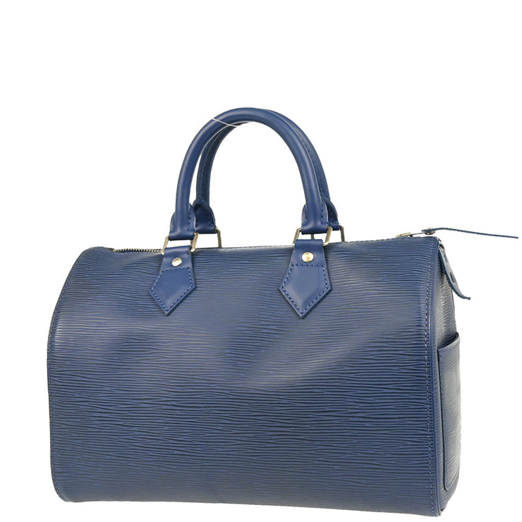 Louis Vuitton Blue Epi Speedy 25 Handbag M5923G