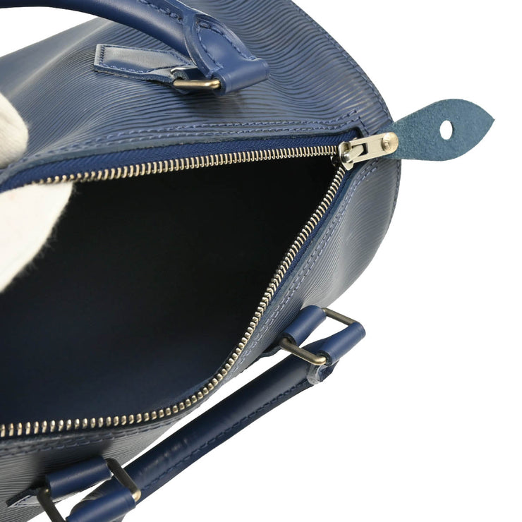 Louis Vuitton Blue Epi Speedy 25 Handbag M5923G