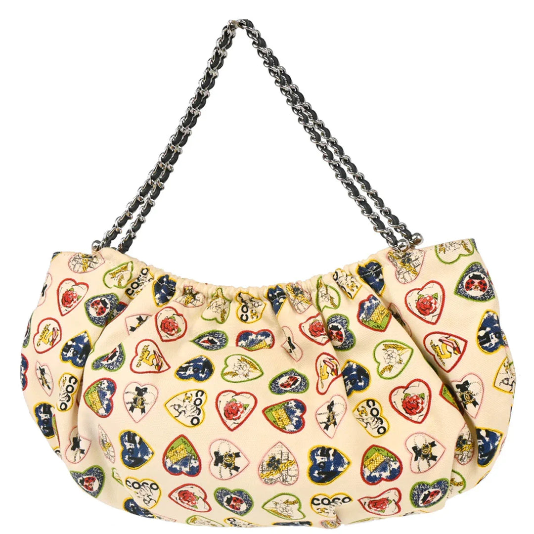 Chanel 2006 White Canvas Valentine Chain Handbag – AMORE