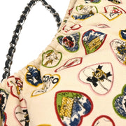 Chanel White Canvas Valentine Chain Handbag