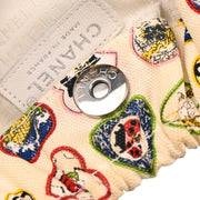 Chanel White Canvas Valentine Chain Handbag