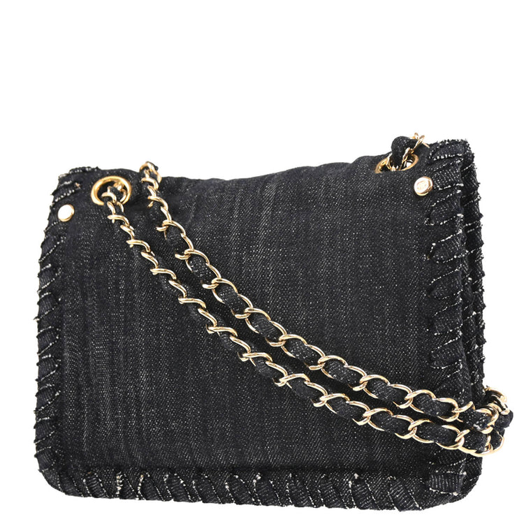 Chanel Indigo Denim Night Flight Mademoiselle Lock Shoulder Bag