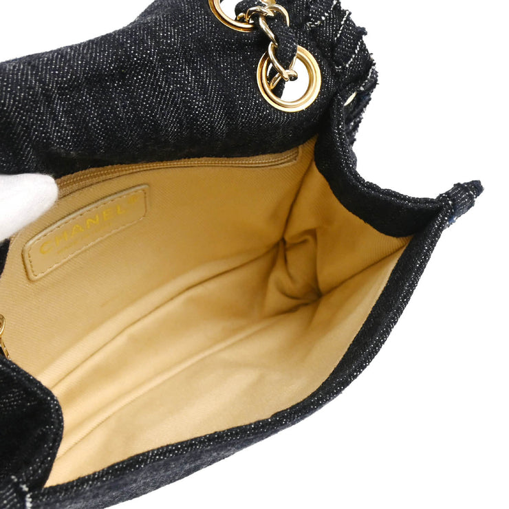 Chanel Indigo Denim Night Flight Mademoiselle Lock Shoulder Bag