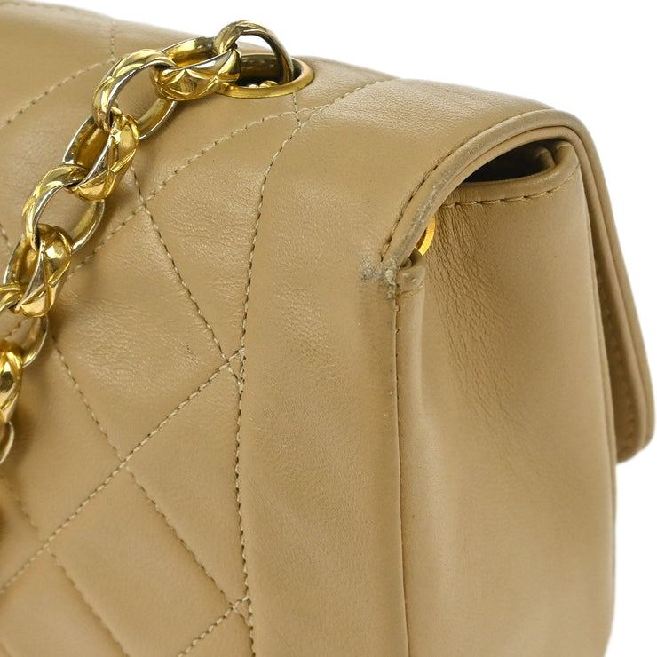 Chanel Beige Lambskin Single Flap Shoulder Bag