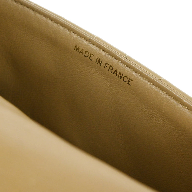 Chanel Beige Lambskin Single Flap Shoulder Bag