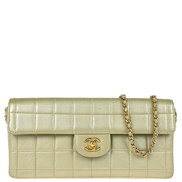 Chanel Gold Lambskin East West Choco Bar Shoulder Bag