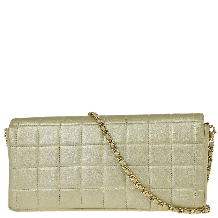 Chanel Gold Lambskin East West Choco Bar Shoulder Bag