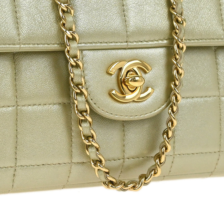 Chanel Gold Lambskin East West Choco Bar Shoulder Bag