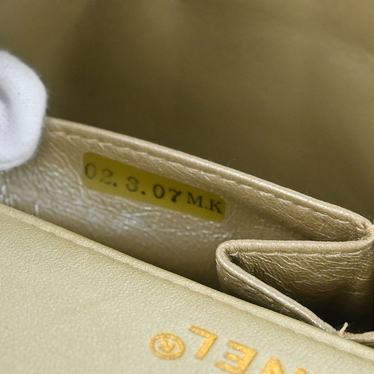 Chanel Gold Lambskin East West Choco Bar Shoulder Bag