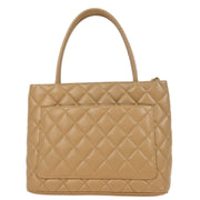 Chanel Beige Caviar Medallion Tote Handbag