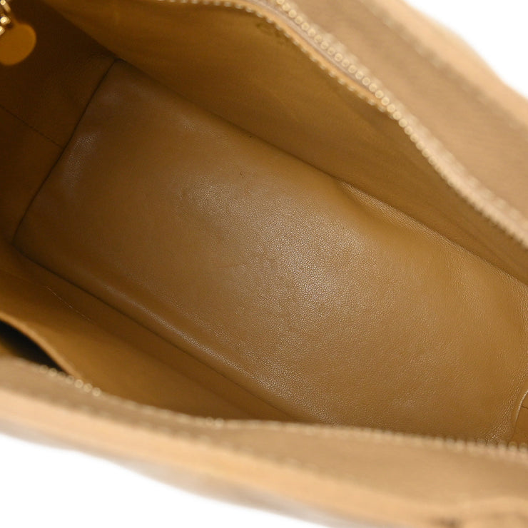 Chanel Beige Caviar Medallion Tote Handbag
