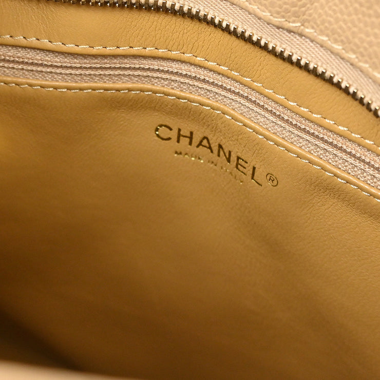 Chanel Beige Caviar Medallion Tote Handbag