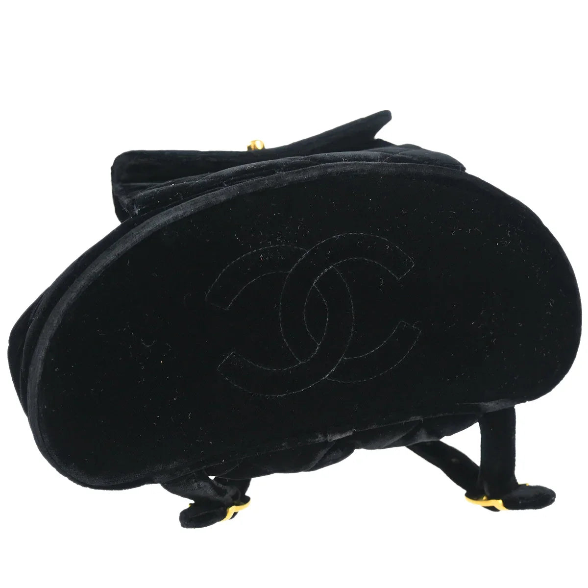Chanel 1994-1996 Black Velvet Large Duma Backpack