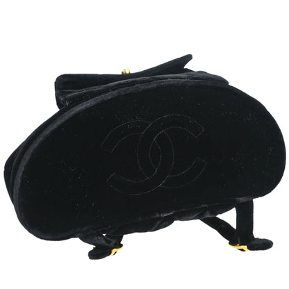 Chanel 1994-1996 Black Velvet Large Duma Backpack