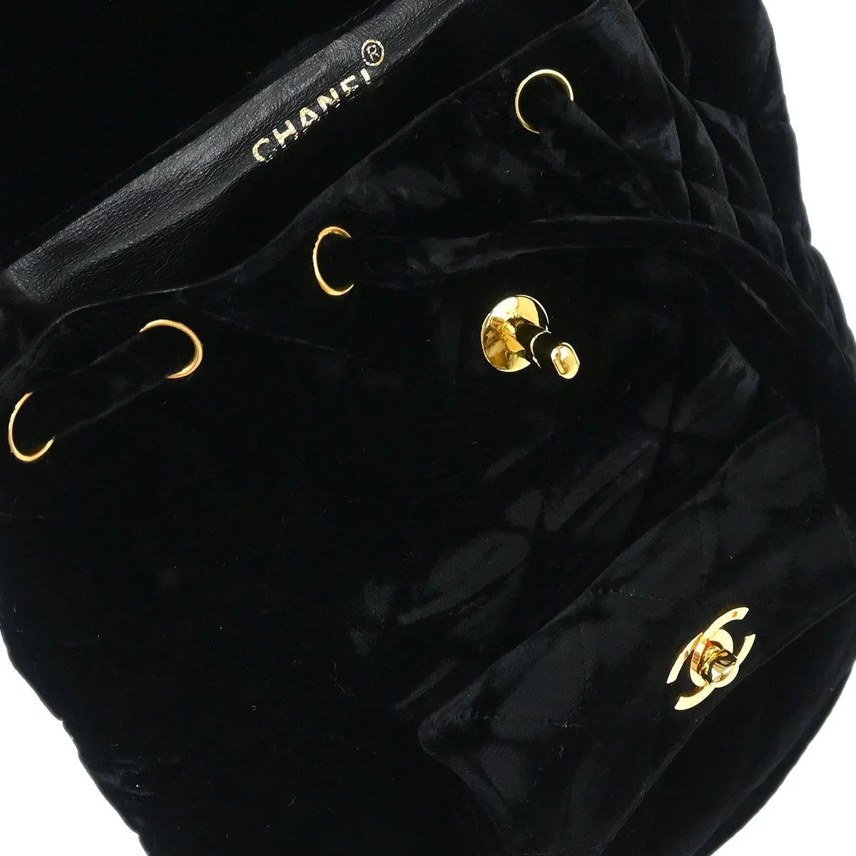 Chanel 1994-1996 Black Velvet Large Duma Backpack