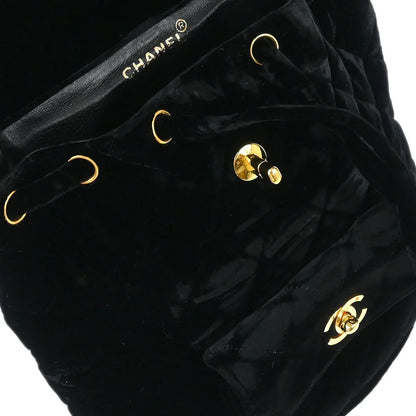 Chanel 1994-1996 Black Velvet Large Duma Backpack