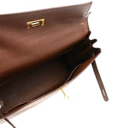 Hermes Marron Fonce Courchevel Kelly 32 Retourne 2way Shoulder Handbag