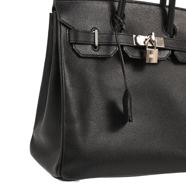 Hermes Black Epsom Haut a Courroies 28 Handbag